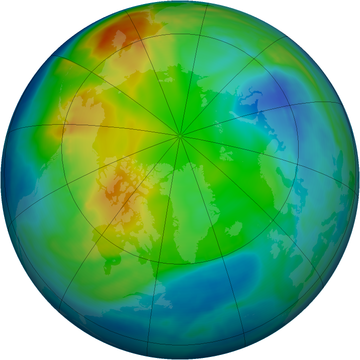 Arctic ozone map for 23 November 2007